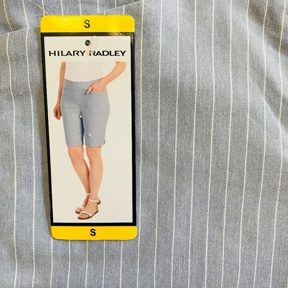 Hilary Radley Ladies' Bermuda Shorts, Light Blue with White Stripes, SmaLL, NWT - Picture 4 of 13